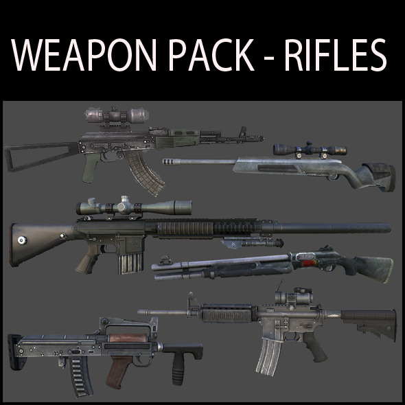 Weapon Pack - Rifles - 3DOcean Item for Sale