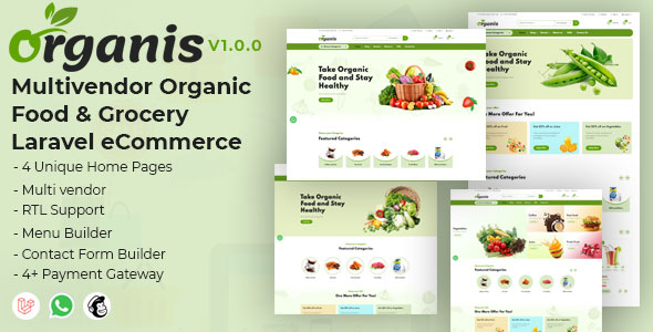 Organis – Multivendor Organic Food & Grocery Laravel eCommerce