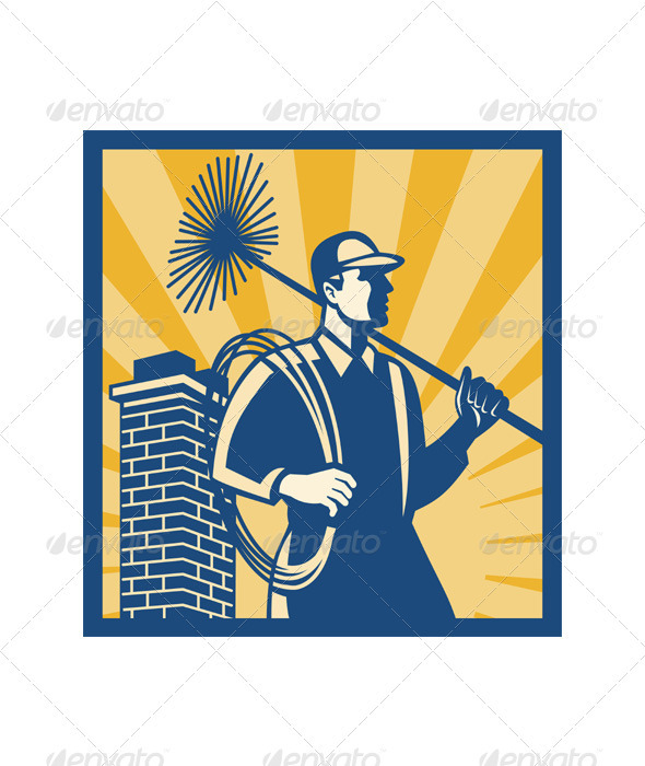 Chimney Sweeper Cleaner Worker Retro - People Characters