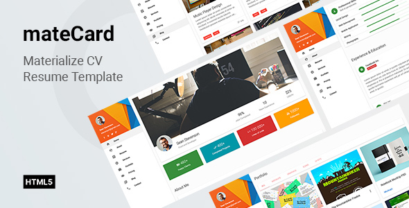 mateCard - CV Resume HTML Template