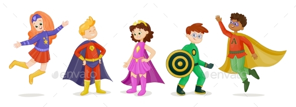 [DOWNLOAD]Set of Kids in Superhero Costumes