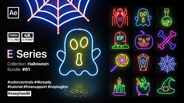Halloween Neon Elements