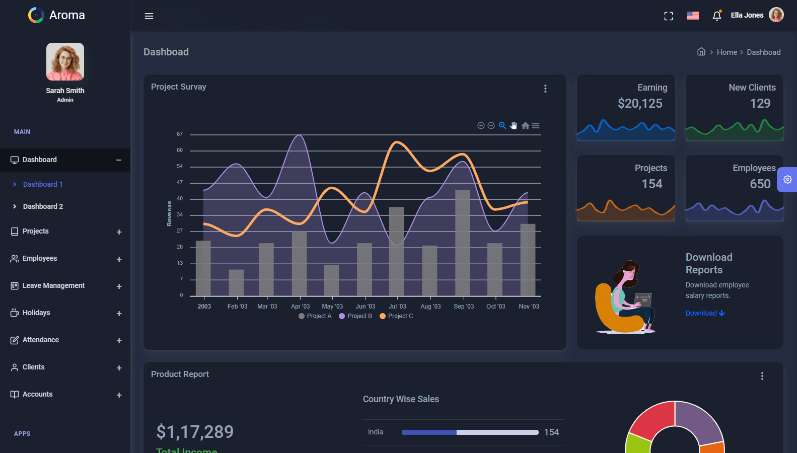 Kuber - Angular 14+ HR, Projects & Employee Management Material Design ...