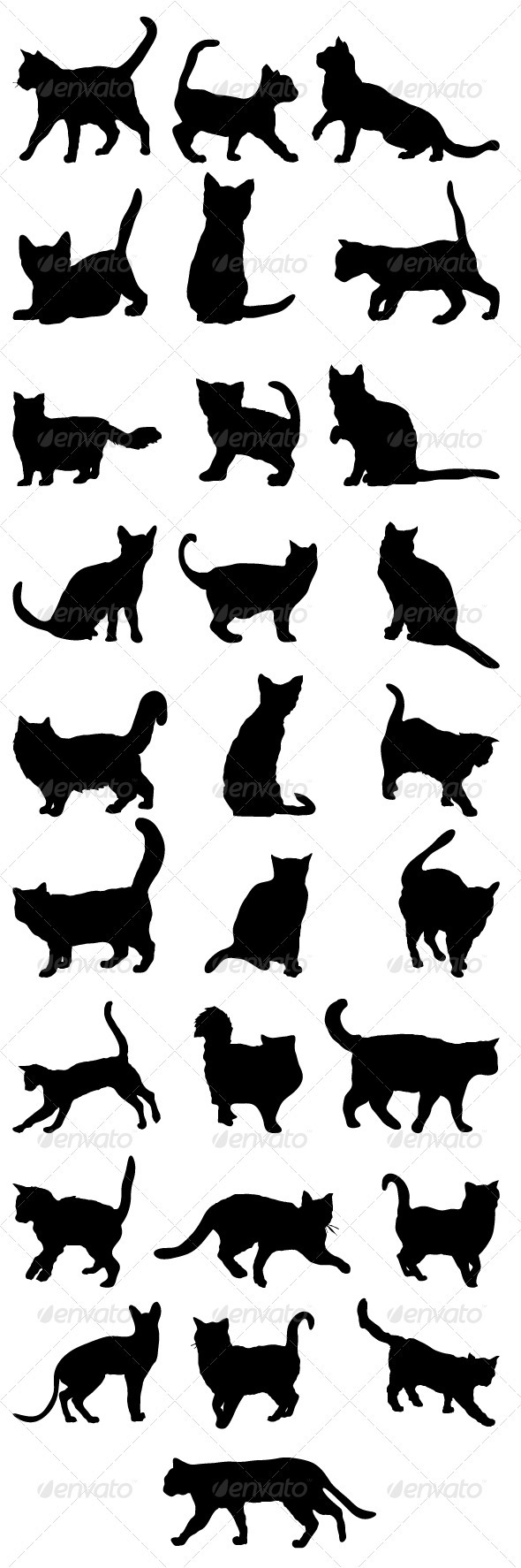 Cats Silhouettes Big Pack 2 - Animals Characters