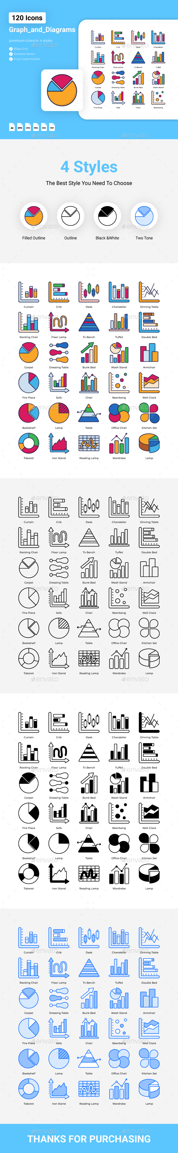 Graph and Diagrams Icons