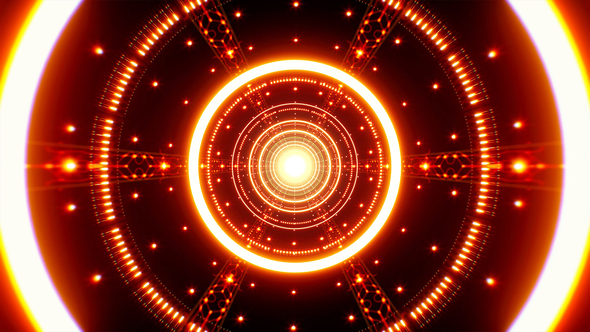 Red Orange Event Lights Tunnel Vj Background