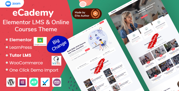 eCademy - Online Courses, Coaching & Education LMS WordPress Theme by EnvyTheme