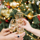 three wine glasses background christmas tree celebration - PhotoDune Item for Sale