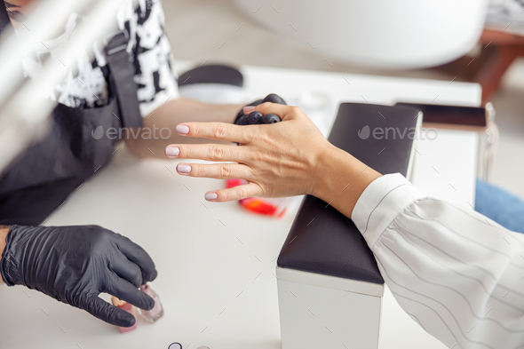 Premium Vector | Manicure salon and nails care studio vector templates set  symbols of woman hands and colorful nail p