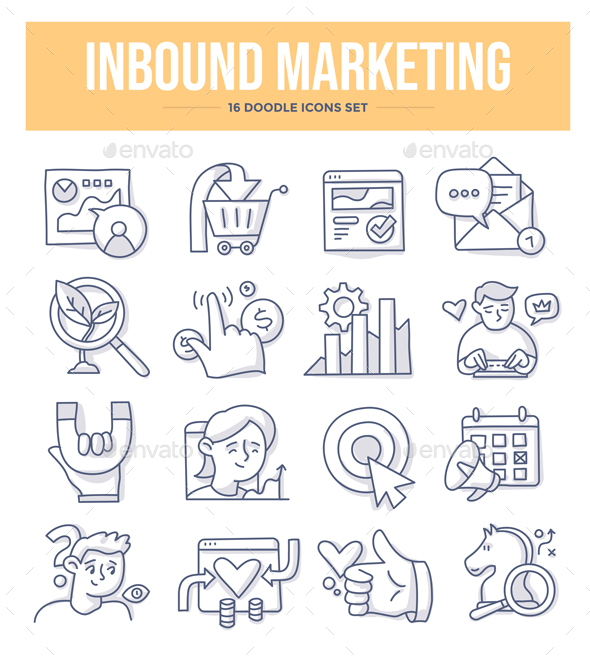 Inbound Marketing Doodle Icons