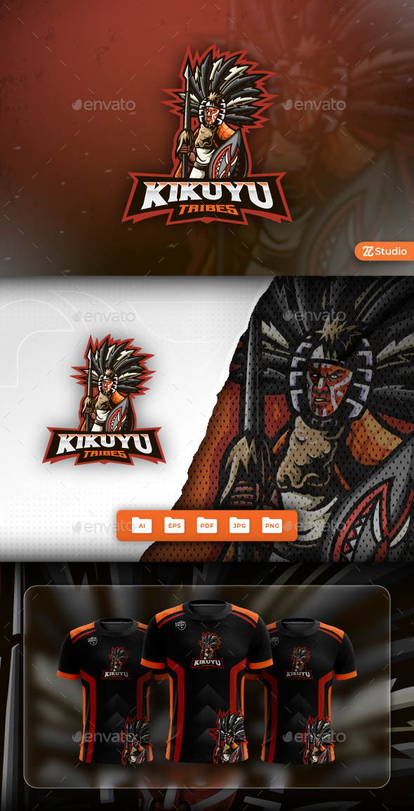 Kikuyu Tribe Mascot Logo Design