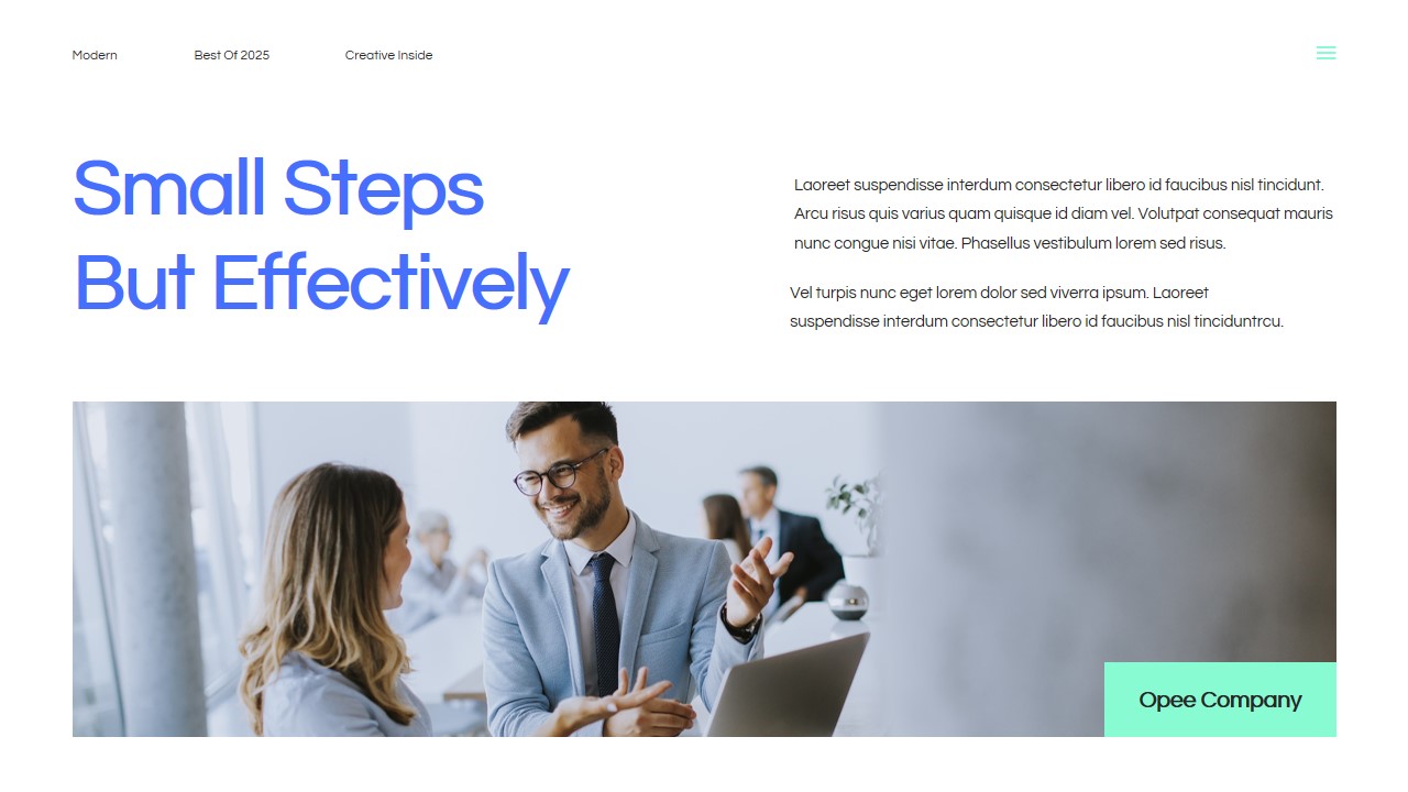 Modern White Blue Company Performance & Infographic, Presentation Templates