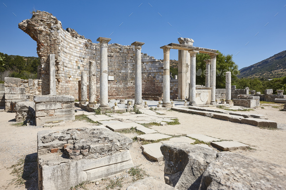 Ephesus archaeological site. St. Mary church. Ancient roman empire. Turkey - Stock Photo - Images