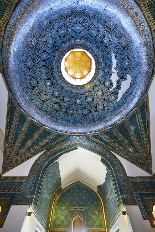 Historic alaeddin mosque interior. Muslim worship. Konya landmark. Turkey. Asia - Stock Photo - Images