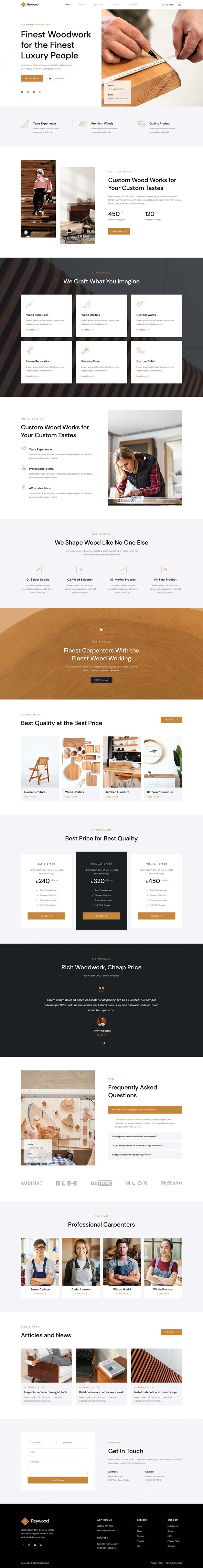 Reywood - Carpenter & Craftsman Elementor Template Kit
