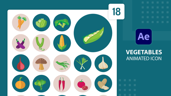 Vegetables Animated Icons | After Effects