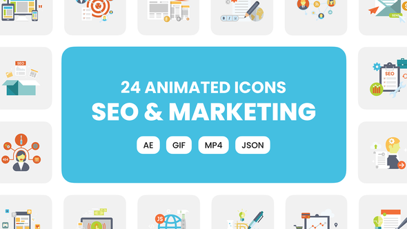 Animated SEO & Marketing Icons broadcast-packages template preview