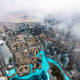 Dubai UAE aerial rooftop view from Burj Khalifa in clouds. - PhotoDune Item for Sale