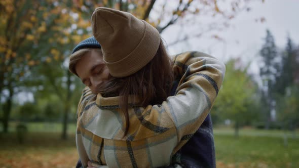 Romantic Beautiful Lovers Hugging Closely in Intimate Atmosphere alt