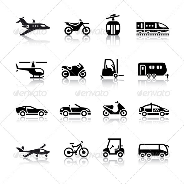 Set of Transport Icons - Web Elements Vectors