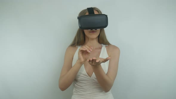 Sexy Woman And Modern Virtual Reality Technology