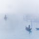 People swimming in gondolas on canal in misty weather - PhotoDune Item for Sale