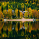 Beautiful landscape of fall colors forest reflected in the still waters of a calm lake in Finland - PhotoDune Item for Sale
