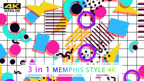 90's Memphis Style 4K (White)