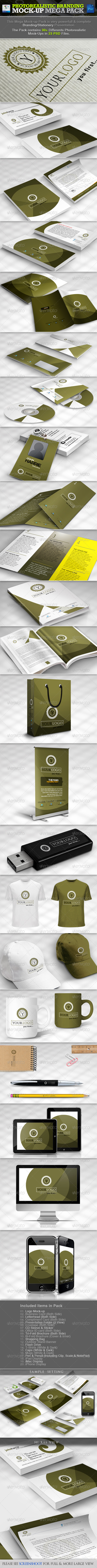 Photorealistic Branding Mock-up Mega Pack - Stationery Print