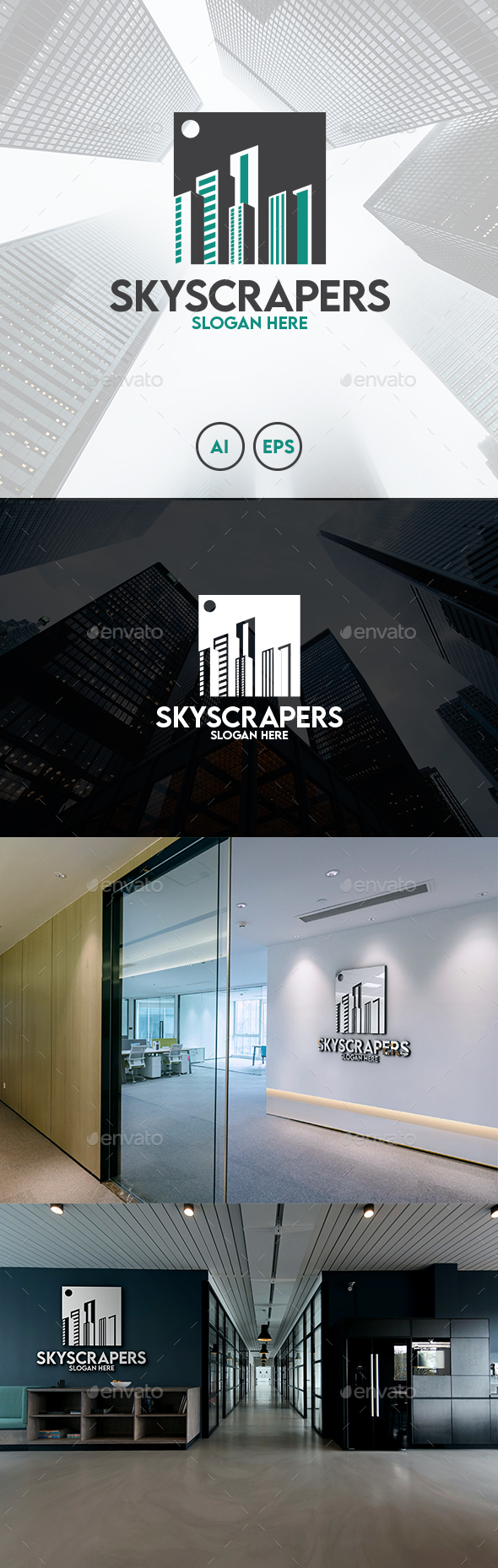 Skyscrapers logo - Real estate logo