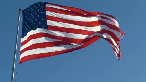 American Flag Waving In United States Of America alt
