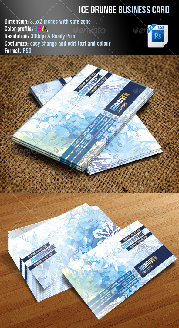 Ice Grunge Business Card - Grunge Business Cards