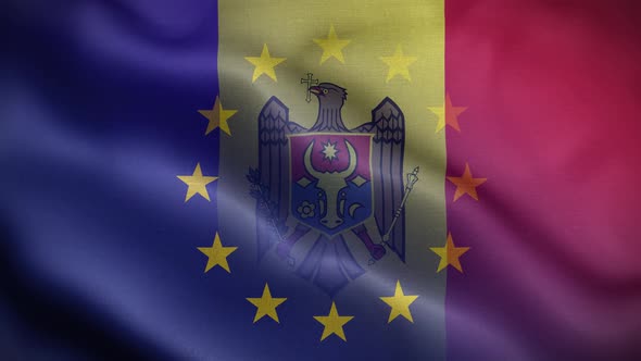 EU Moldova Flag Loop Background 4K