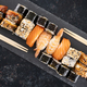 Top view of plate of sushi next to chopsticks - PhotoDune Item for Sale