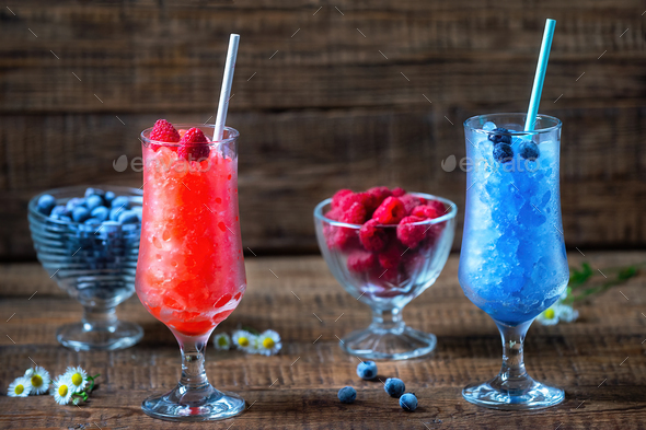 cold summer drink made from granite crushed ice juice