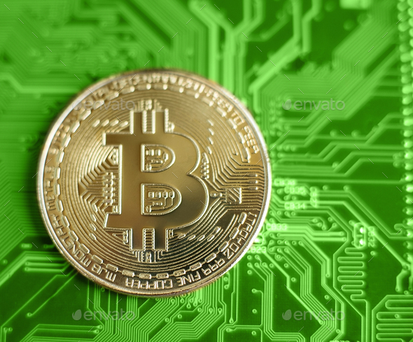 Blockchain technology, bitcoin mining concept.