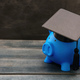 Education school cost, scholarship, student loan. Piggy bank with graduation cap - PhotoDune Item for Sale