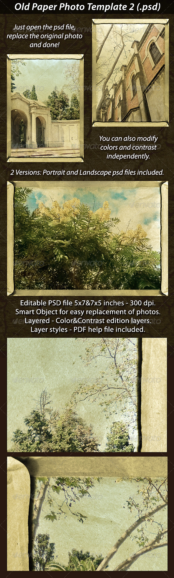 Old Paper Photo Template 2 - Photo Templates Graphics