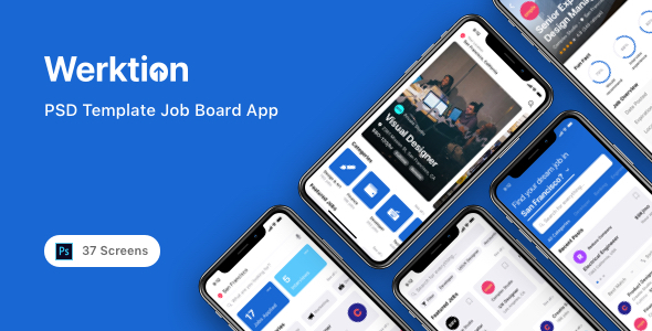 Werktion – PSD Template Job Board App