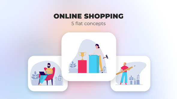 Online shopping - Flat concepts