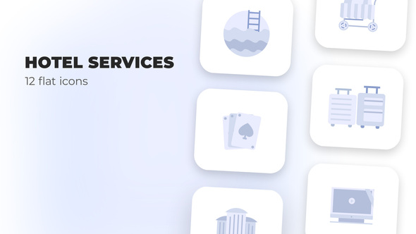 Hotel Services - Flat Icons