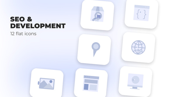 SEO & Development - Flat Icons