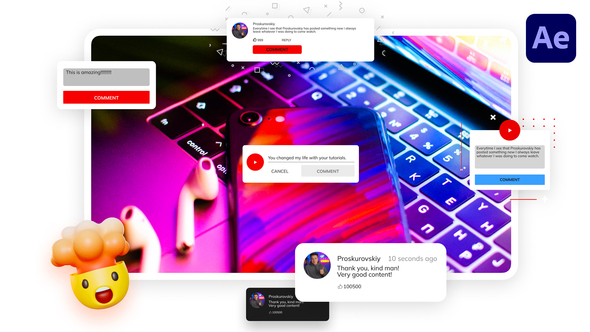 YouTube Comments | After Effects Elements template preview