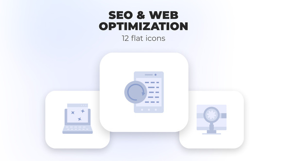 SEO & Web Optimization - Flat Icons