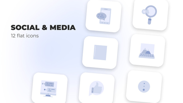 Social & Media - Flat Icons