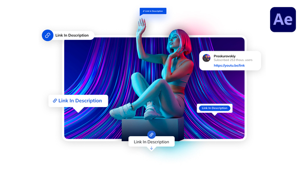 YouTube - Link In Description | After Effects Elements template preview