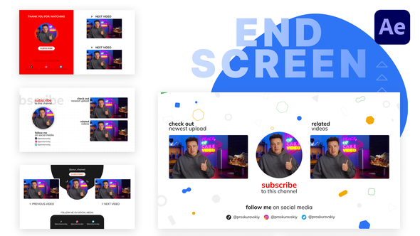 YouTube End Screens | After Effects Elements template preview