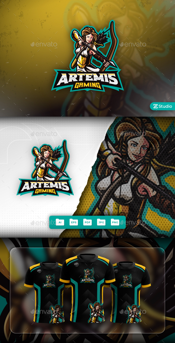 Artemis Goddess Mascot Logo Design