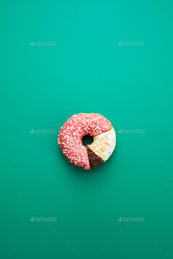 Circular statistical graphic made of doughnuts