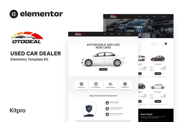 Otodeal - Used Car Dealer Elementor Template Kit